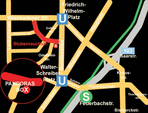 Anfahrtsskizze zu Pandorasbox Berlin